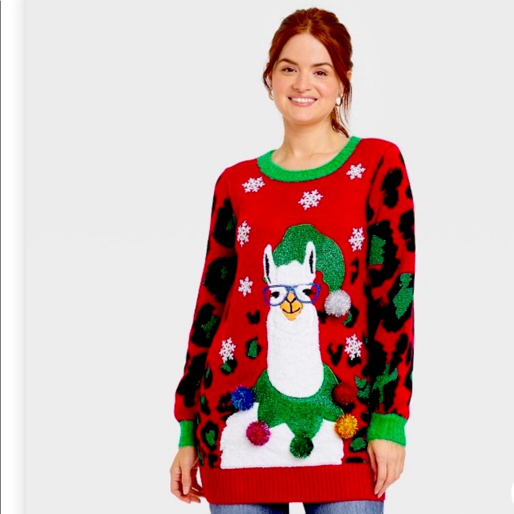 Ugly Christmas sweater Christmas colors Women size L got it at target
